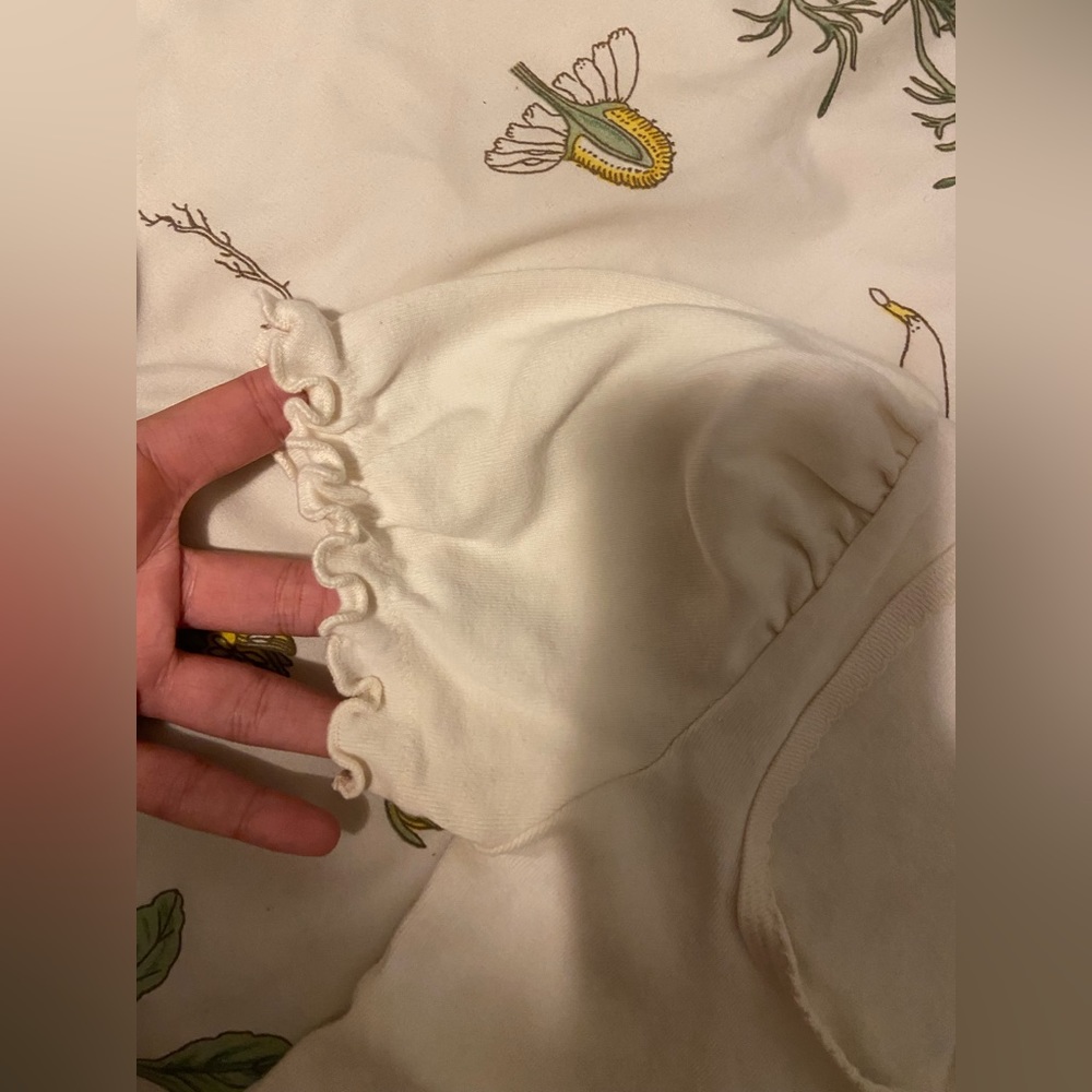 Brandy Ruffle Sleeve White Top - Picture 2 of 6